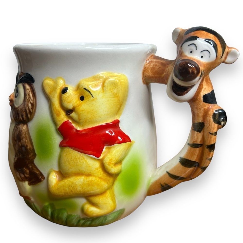 Vintage Disney Winnie the Pooh Glazed Ceramic Mug Tigger Owl - Picture 7 of 10